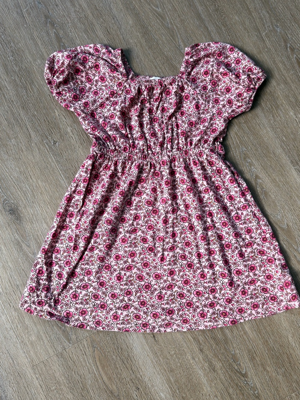 Crewcuts J Crew Kids Pink Floral Puff-Sleeve Dress